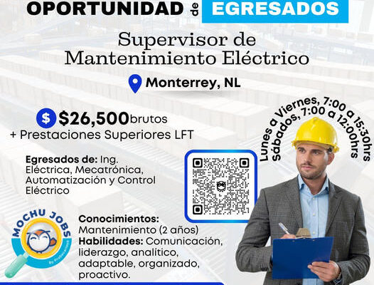 VACANTE-SUPERVISOR DE MANTENIMIENTO ELÉCTRICO VACANTE-SUPERVISOR DE MANTENIMIENTO ELÉCTRICO